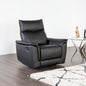 Black Finish Transitional Style Recliner Chair Flared Padded Arms Welt Trim Primary Living Room