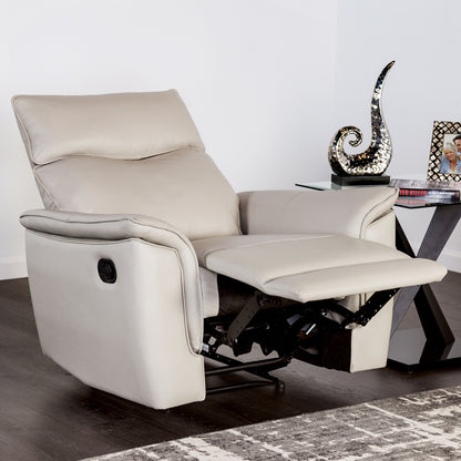 Taupe Leather Recliner Chair - 38.5" Primary Living Room