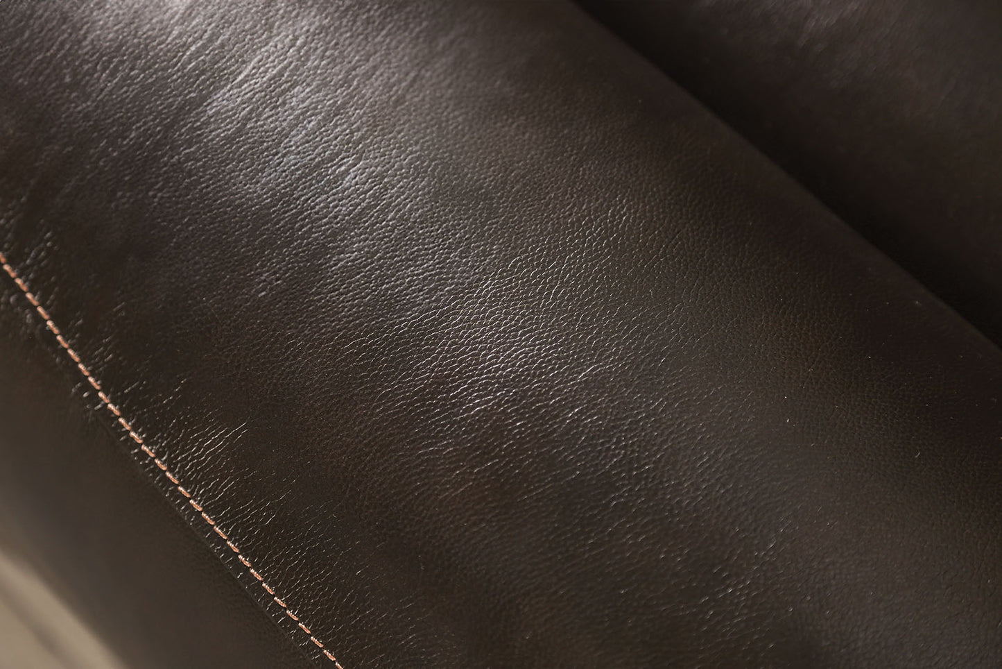 Espresso Leather Power Recliner - Transitional Style Primary Living Room