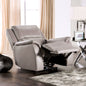 Light Gray Finish Transitional Style 1pc Power Recliner Fully Upholstered Pillow Top Arms Wall hunger Design Hardwood Frame Primary Living Room