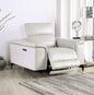 Light Taupe Finish Contemporary Style Power Recliner Pillow Top Arms Metal Legs Extendable Footrest And Headrest Hardwood Frame Primary Living Room