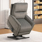 Contemporary Style Lift Chair Aesthetic Design Solid Steel Mechanism USB Port Flare Arms Wired Controller Gray Finish Primary Living Room
