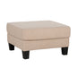 Beige Finish Contemporary Style Square Storage Ottoman Wooden Legs Primary Living Room