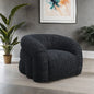 Black Finish 1pc Swivel Chair Curve Back Tight Seat 360-Degree Swivel Chair High Density Foam Primary living Room