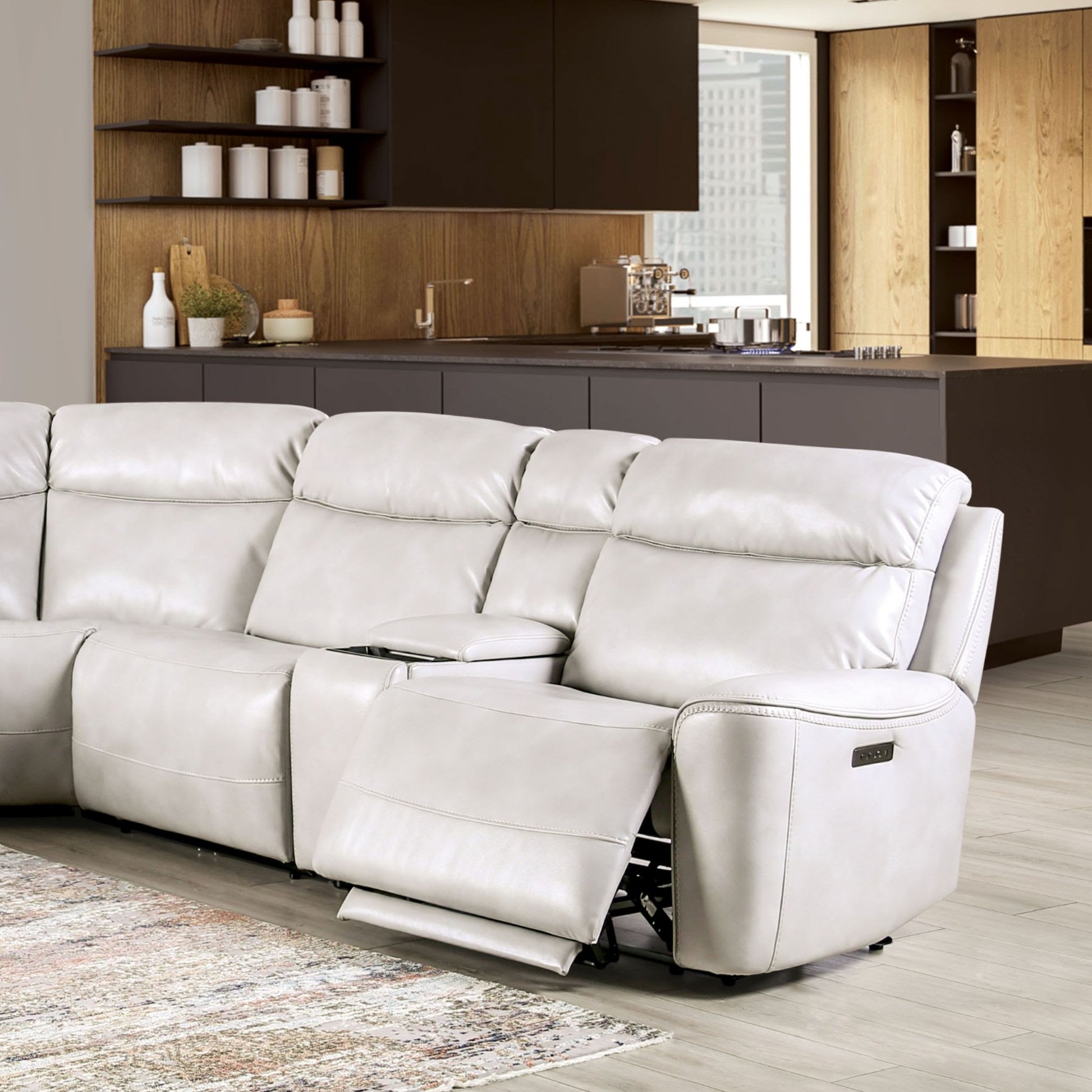 Light Taupe Power Reclining Sectional - Ultimate Comfort & Storage