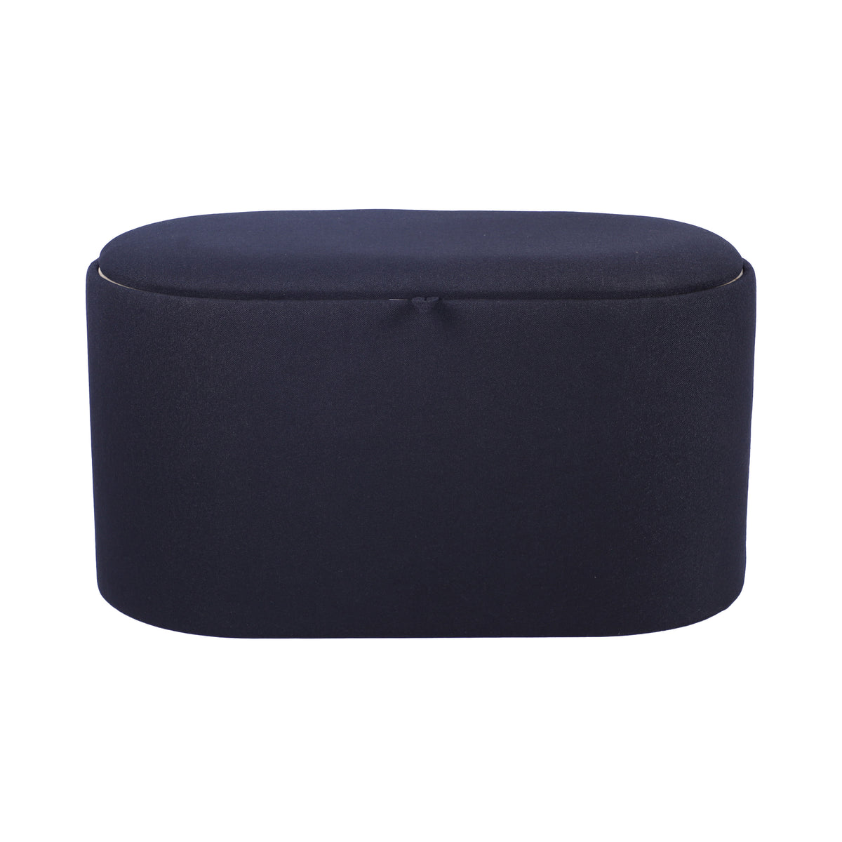Black Storage Ottoman with Tray - 30" Modern Design