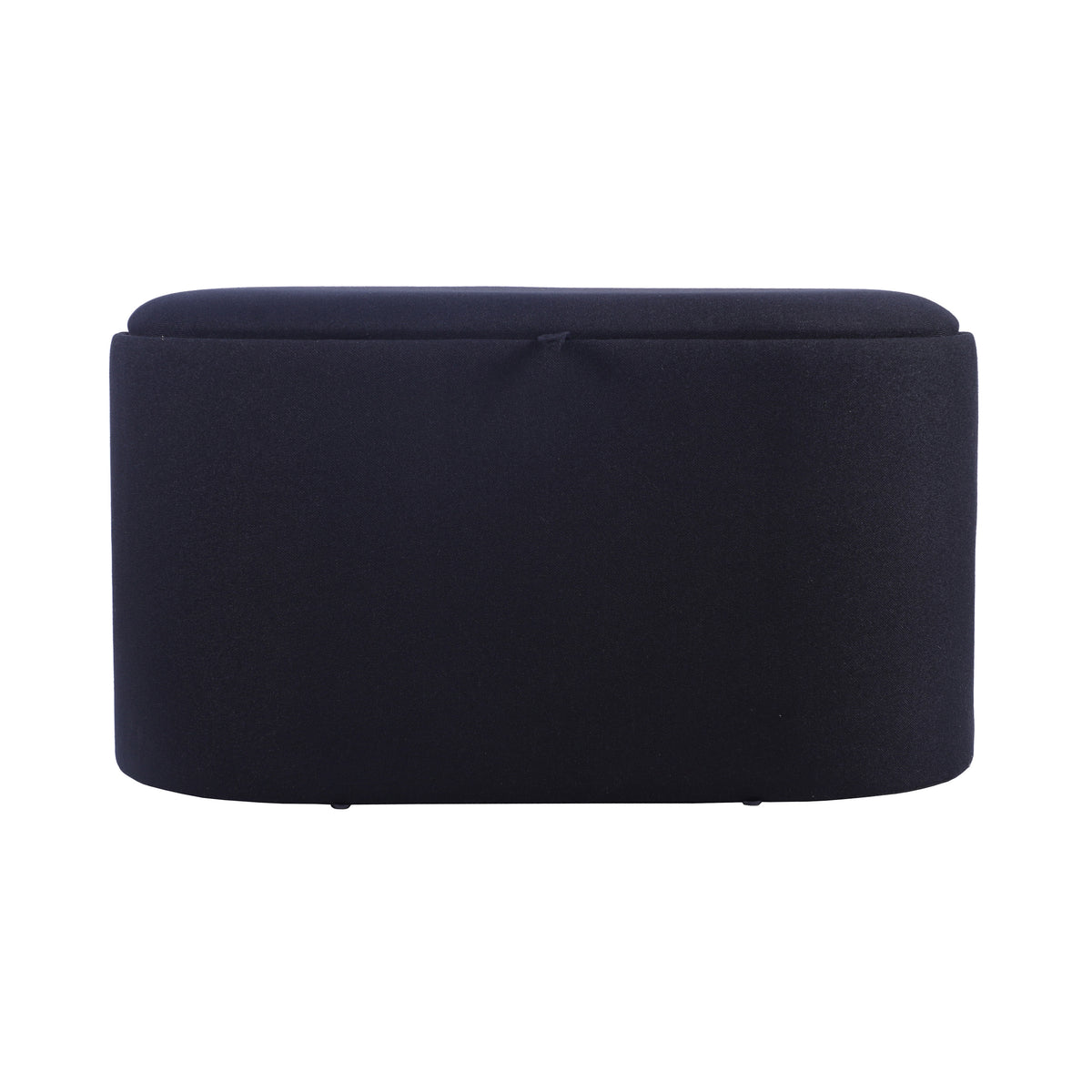 Black Storage Ottoman with Tray - 30" Modern Design