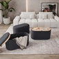Storage Ottoman with Reversible Wooden Tray Top, Black