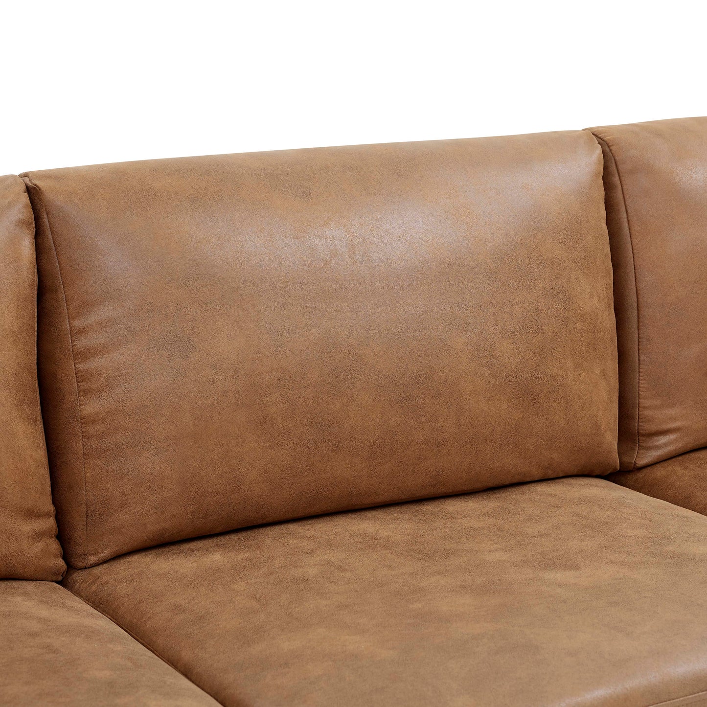 Brown Faux Leather Armchair - 30" Square for Living Room