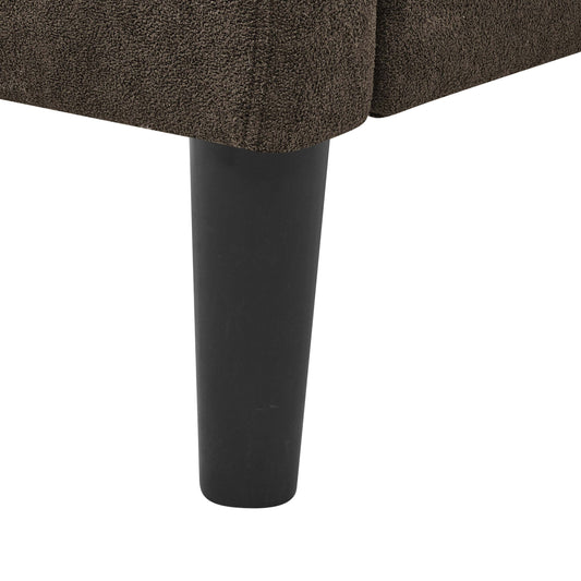 Dark Brown Tufted Loveseat with Polyester Upholstery for Living Rooms