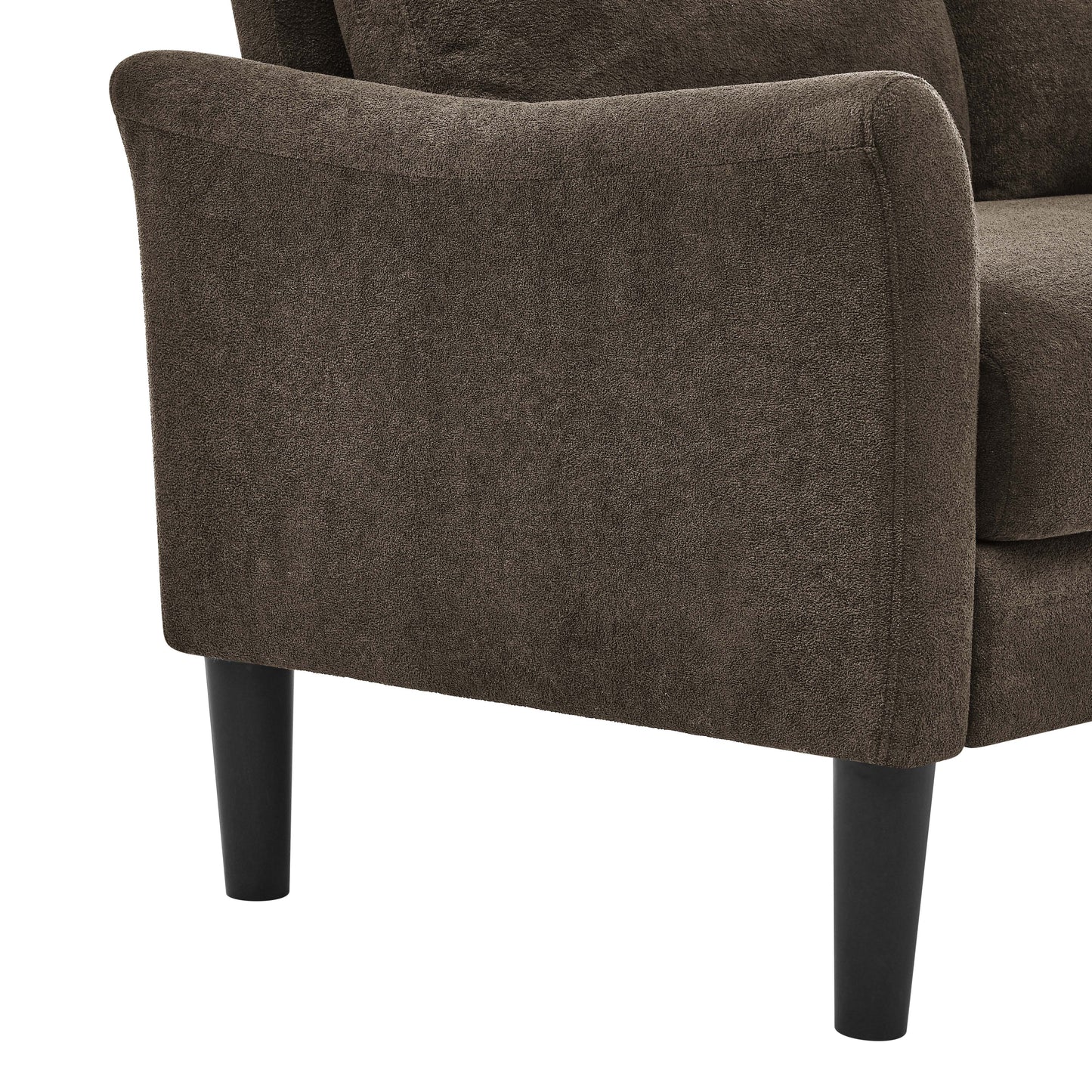 Dark Brown Tufted Loveseat with Polyester Upholstery for Living Rooms