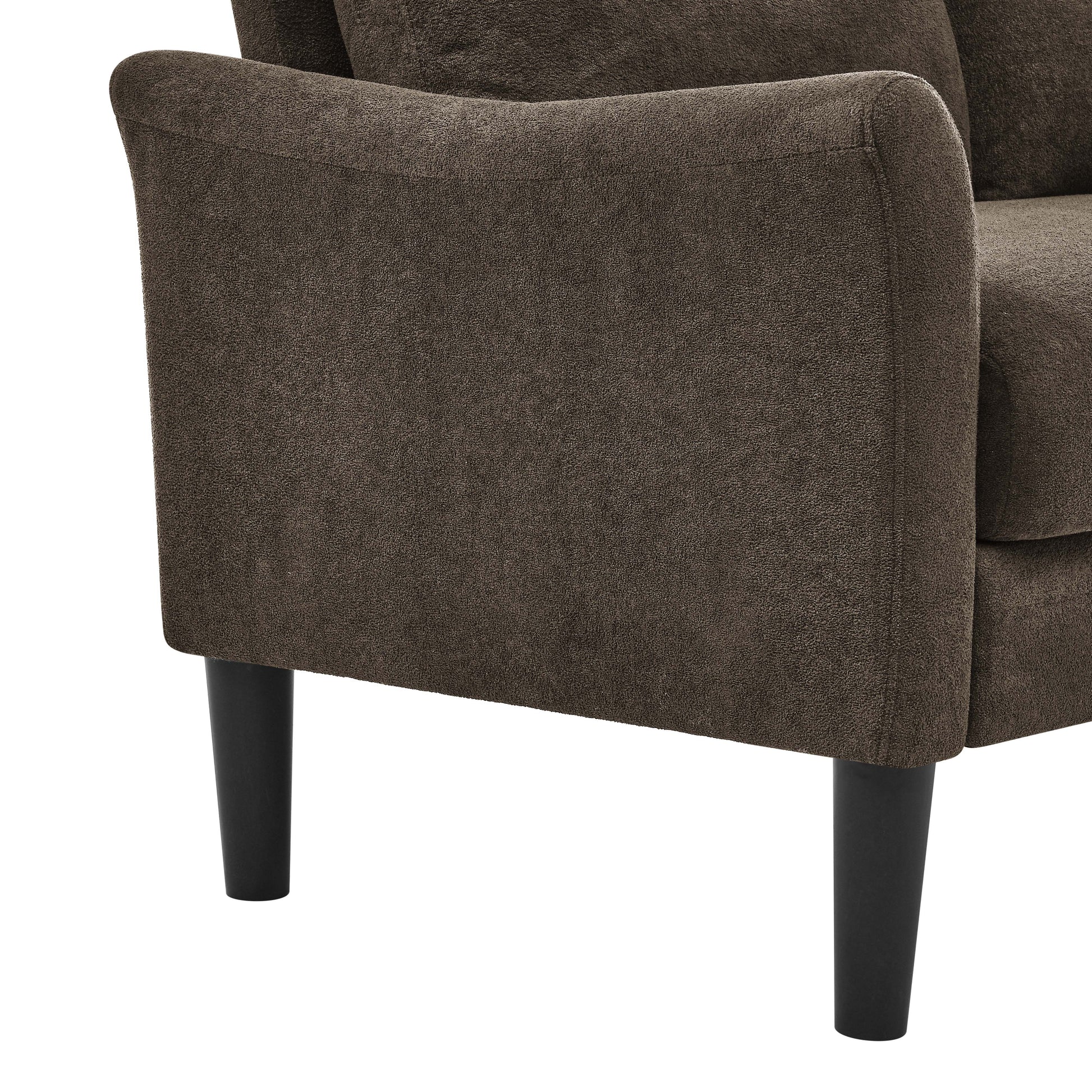 Dark Brown Tufted Loveseat with Polyester Upholstery for Living Rooms