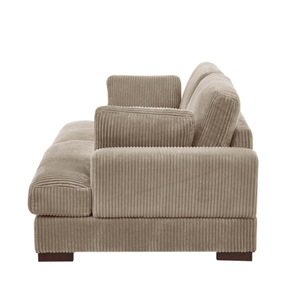 Camel Corduroy 2 Seat Sectional Sofa