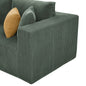 Dark Green 3 Seat Corduroy Sectional Sofa