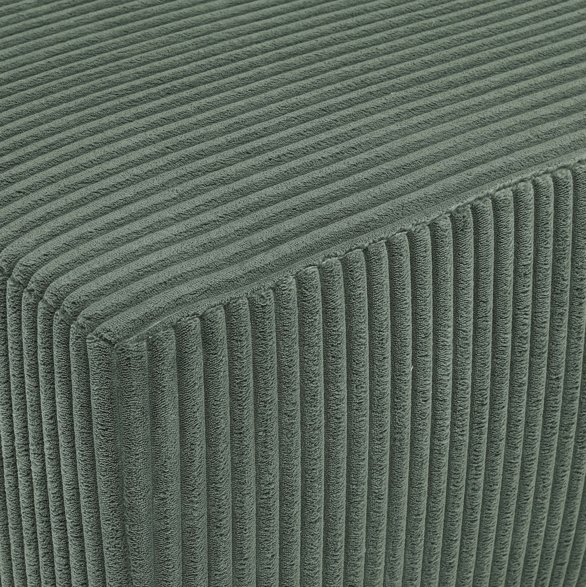 Dark Green 3 Seat Corduroy Sectional Sofa