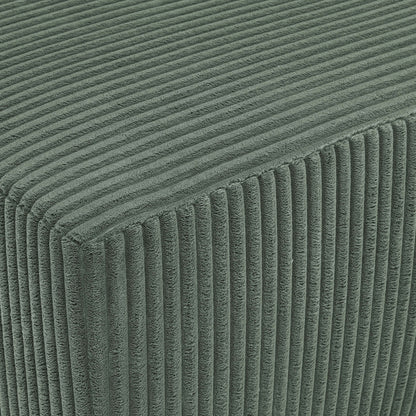 Dark Green 3 Seat Corduroy Sectional Sofa