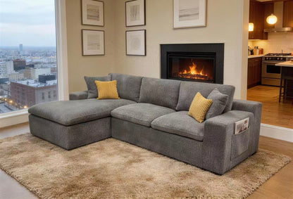 Coffee-Bean Like Upholstered Full Compressed Sectional