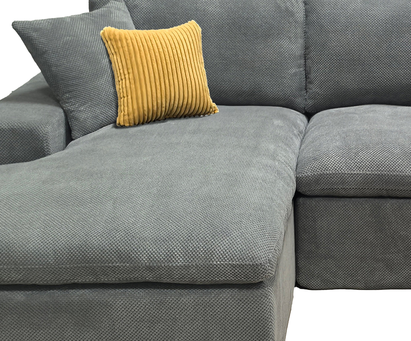 Light Gray 4 Seat Polyester Blend Sectional Sofa with Instant Comfort for Living Room