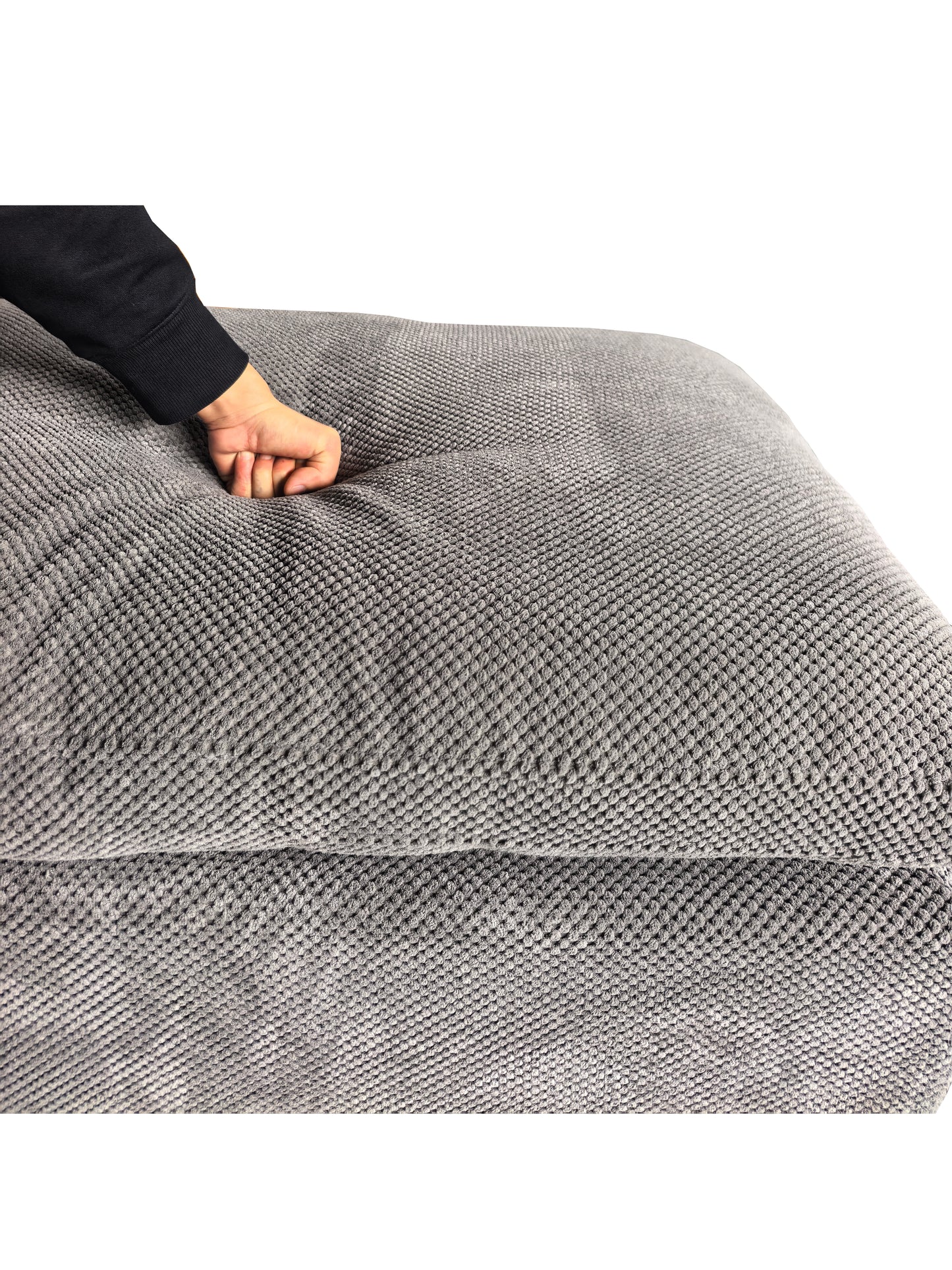 Light Gray 4 Seat Polyester Blend Sectional Sofa with Instant Comfort for Living Room