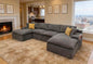 Coffee-Bean Like Upholstered Full Compressed Sectional