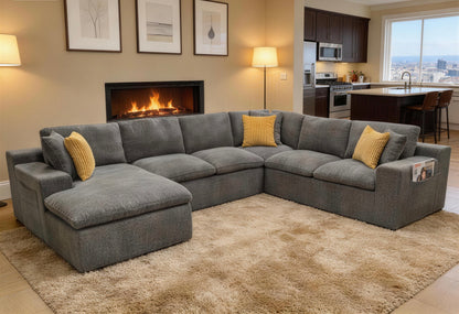 Coffee-Bean Like Upholstered Full Compressed Sectional