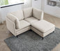 Linen Upholstered Modular Sectional with Metal Legs