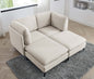 Linen Upholstered Modular Sectional with Metal Legs