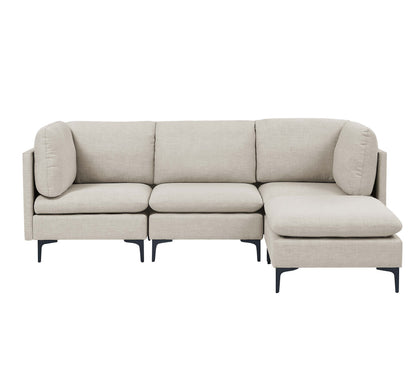 Linen Modular Sectional - 4 Seats Almond for Living Room