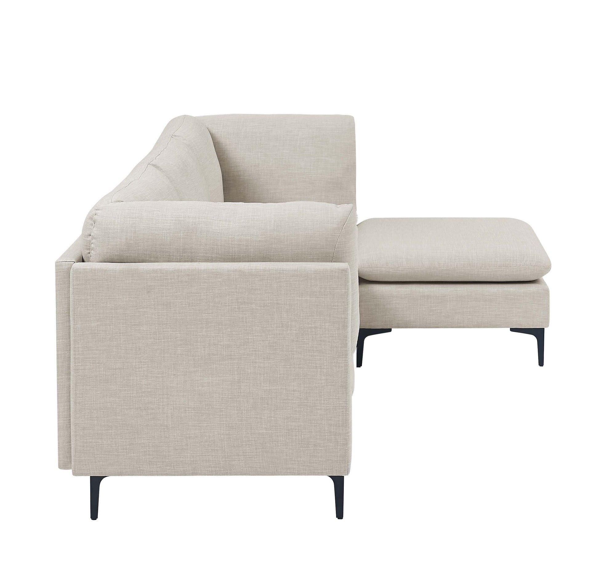 Linen Modular Sectional - 4 Seats Almond for Living Room