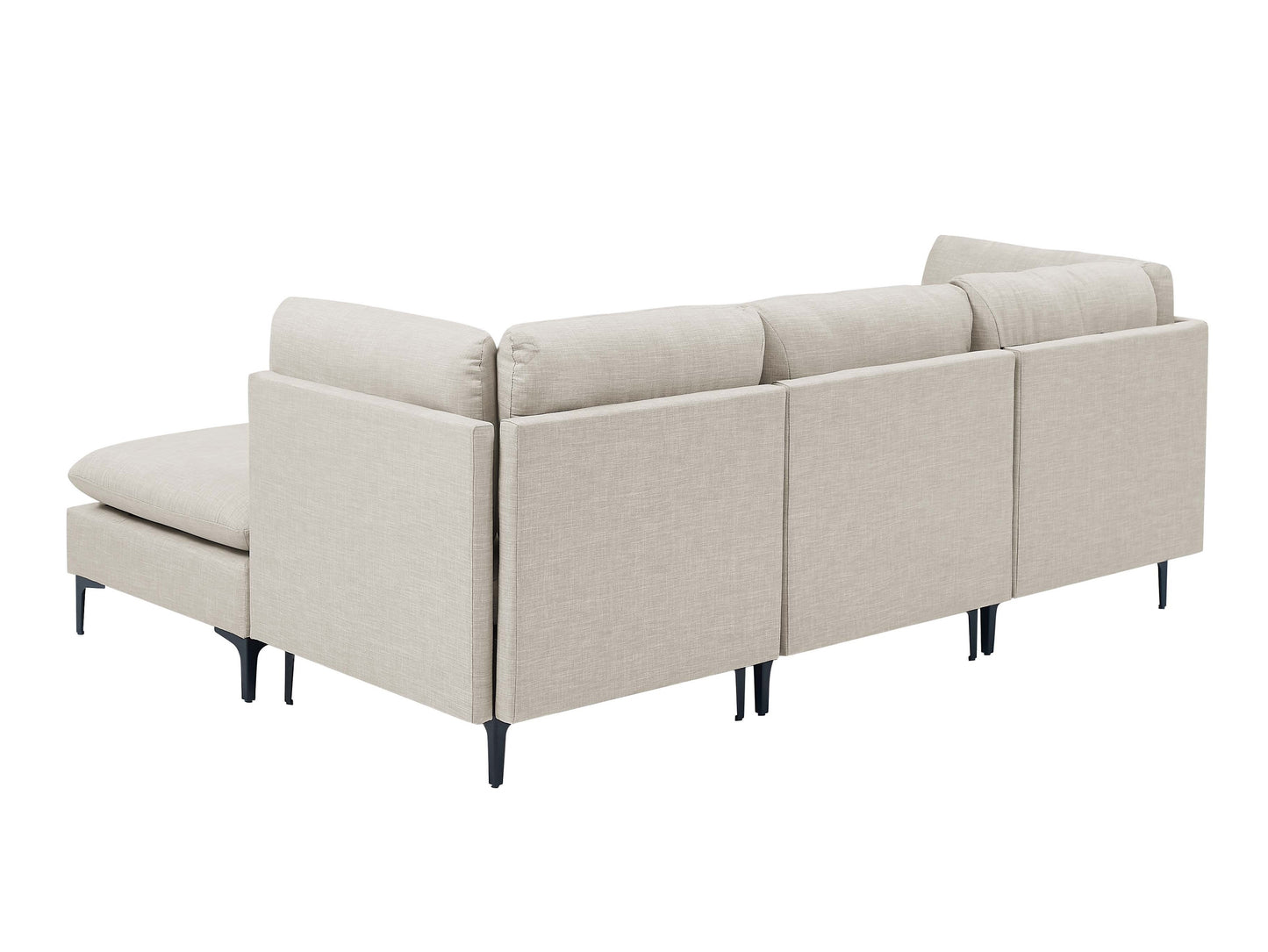 Linen Modular Sectional - 4 Seats Almond for Living Room