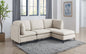 Linen Upholstered Modular Sectional with Metal Legs