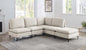 Linen Upholstered Modular Sectional with Metal Legs