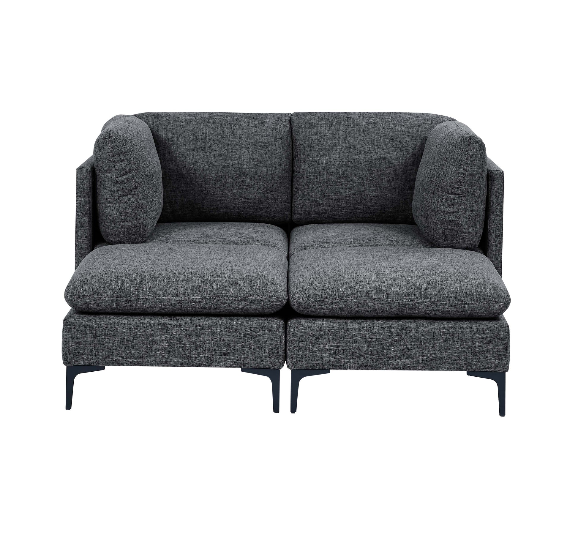 Linen Upholstered Modular Sectional with Metal Legs