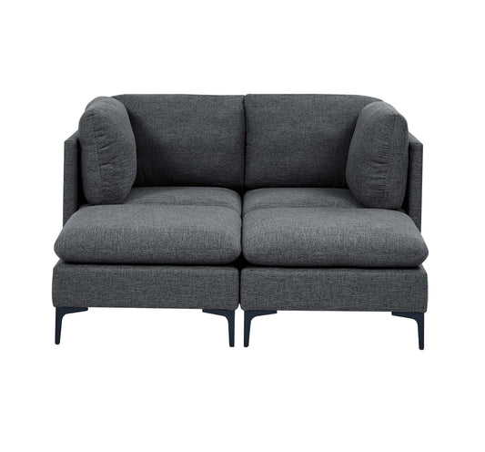 Linen Upholstered Modular Sectional with Metal Legs