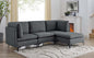 Linen Upholstered Modular Sectional with Metal Legs