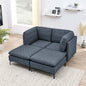 Linen Upholstered Modular Sectional with Metal Legs