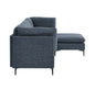 Dark Blue Linen 4 Seat Sectional Sofa