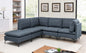 Linen Upholstered Modular Sectional with Metal Legs