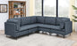 Linen Upholstered Modular Sectional with Metal Legs