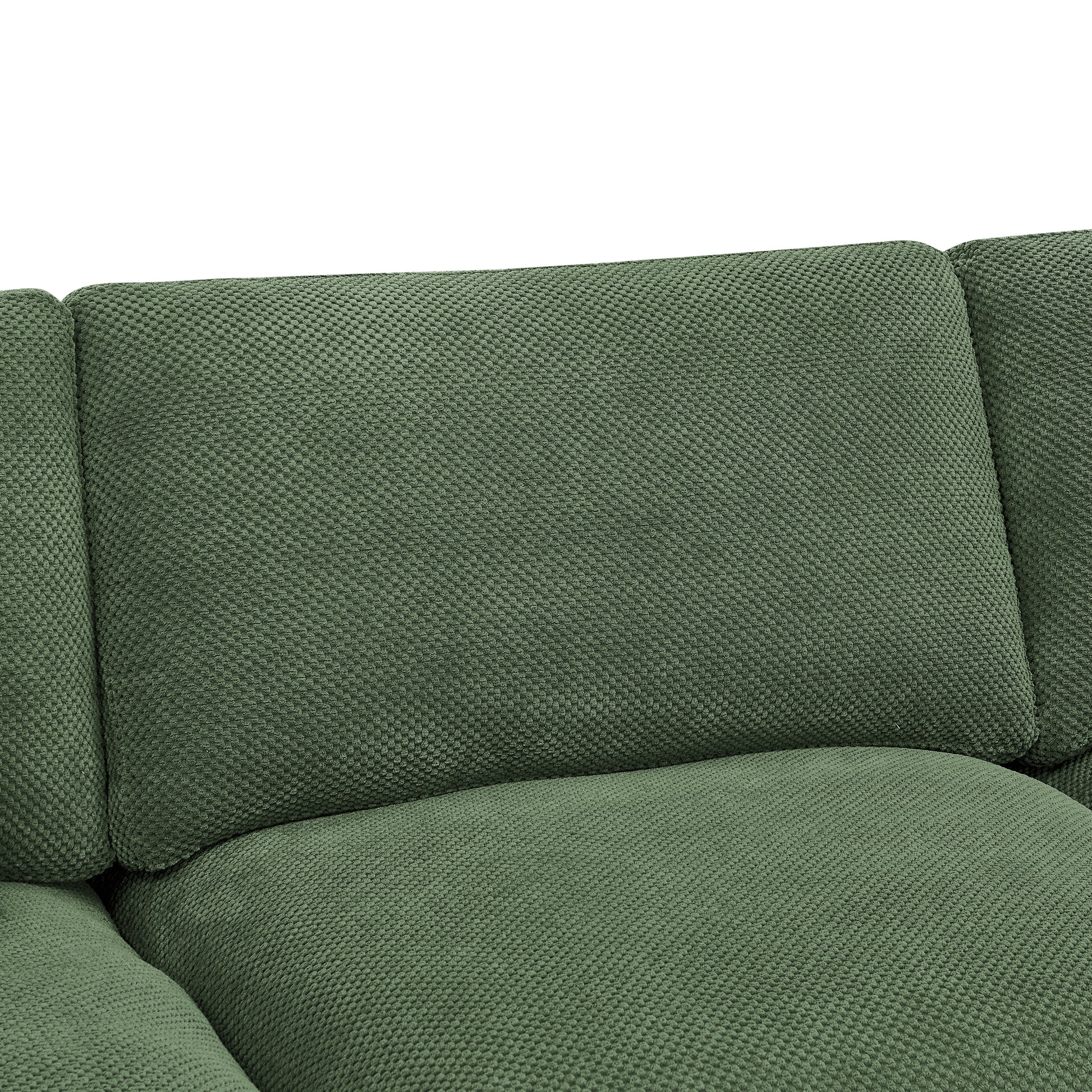 Dark Green Polyester Blend 3 Seat Sectional Sofa for Guest Rooms for Living Room