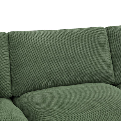 Dark Green Polyester Blend 3 Seat Sectional Sofa for Guest Rooms for Living Room