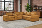 Large Arm Leather Match Upholstery Modular Sectional
