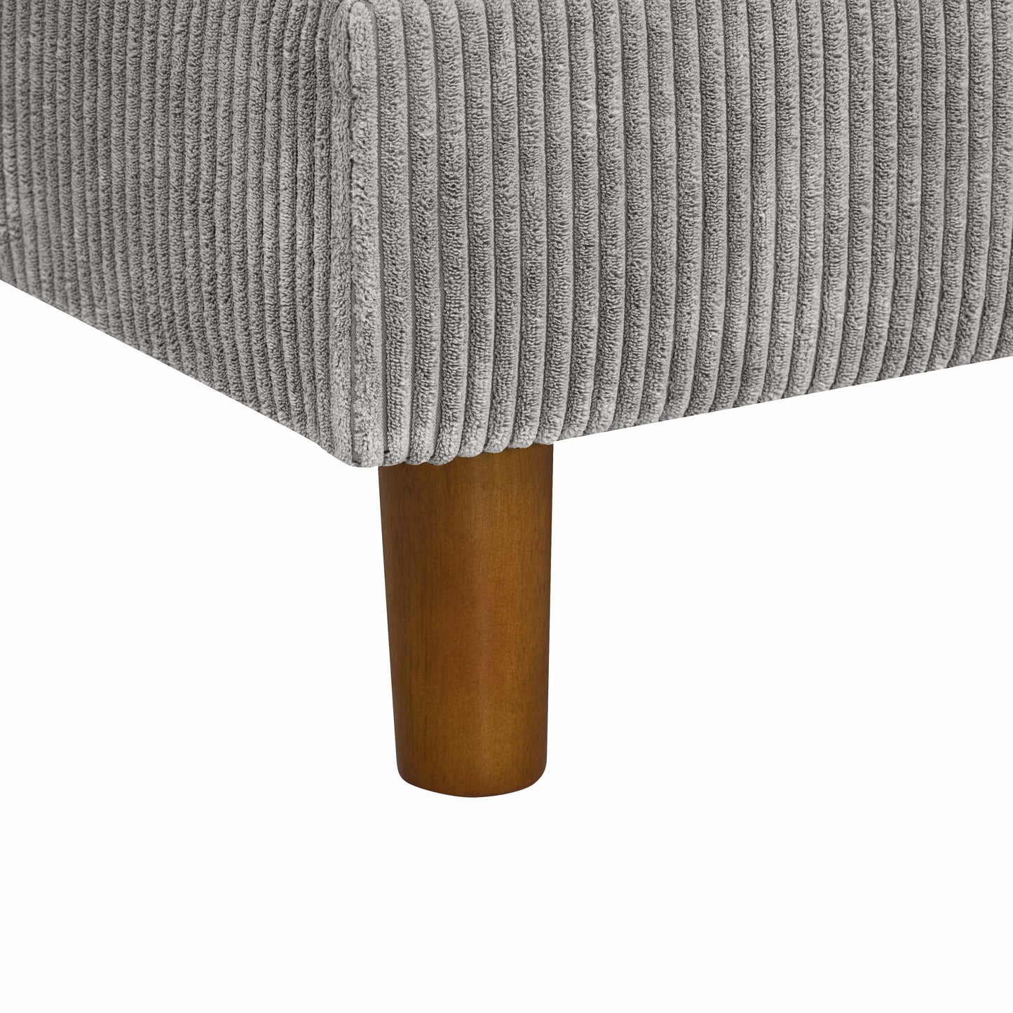 Light Gray 3 Seat Corduroy Sectional Sofa