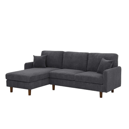 Dark Gray Corduroy Sectional - 3 Seat Comfort