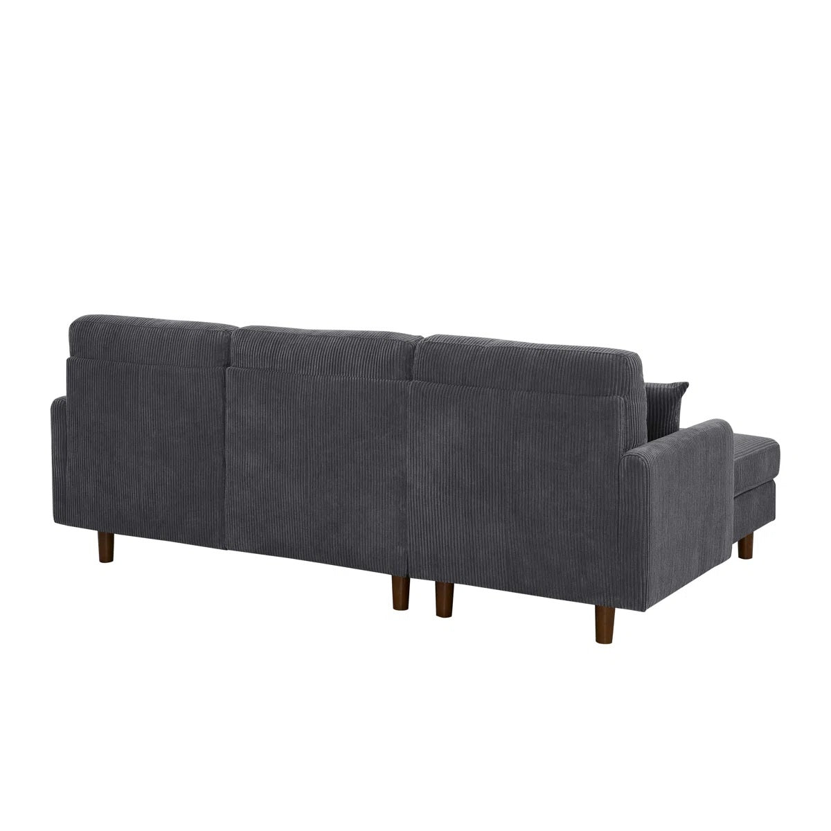 Dark Gray Corduroy Sectional - 3 Seat Comfort