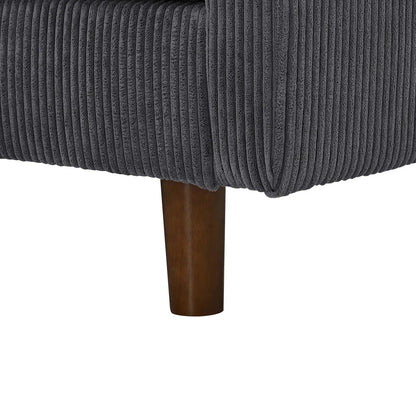 Dark Gray Corduroy Sectional - 3 Seat Comfort