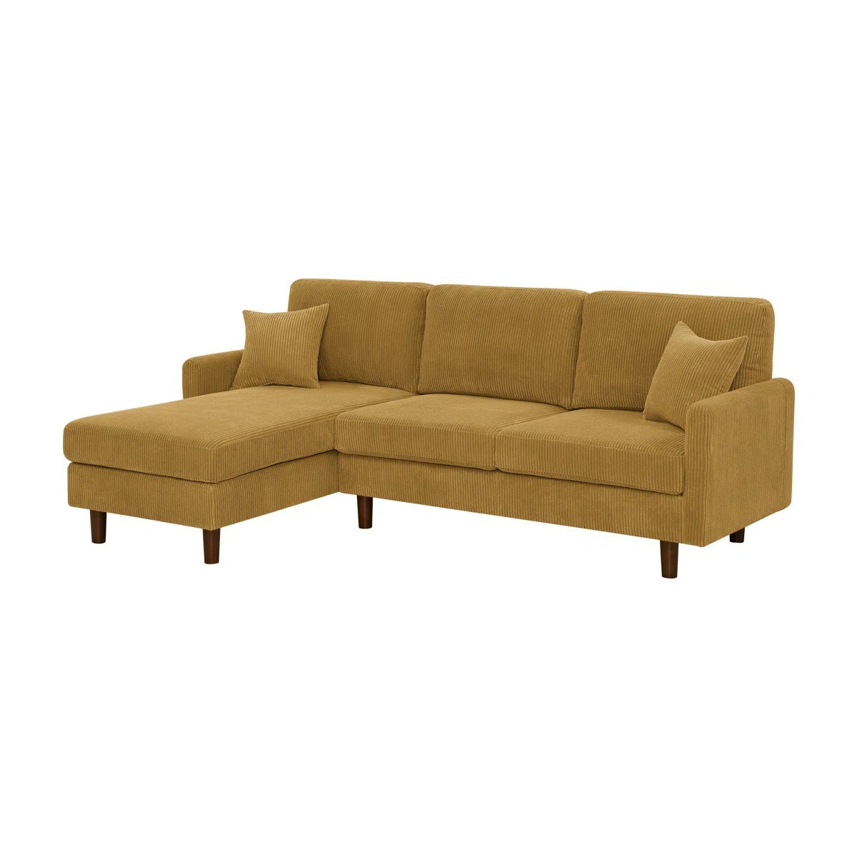 3 Seat Ginger Corduroy Sectional Sofa