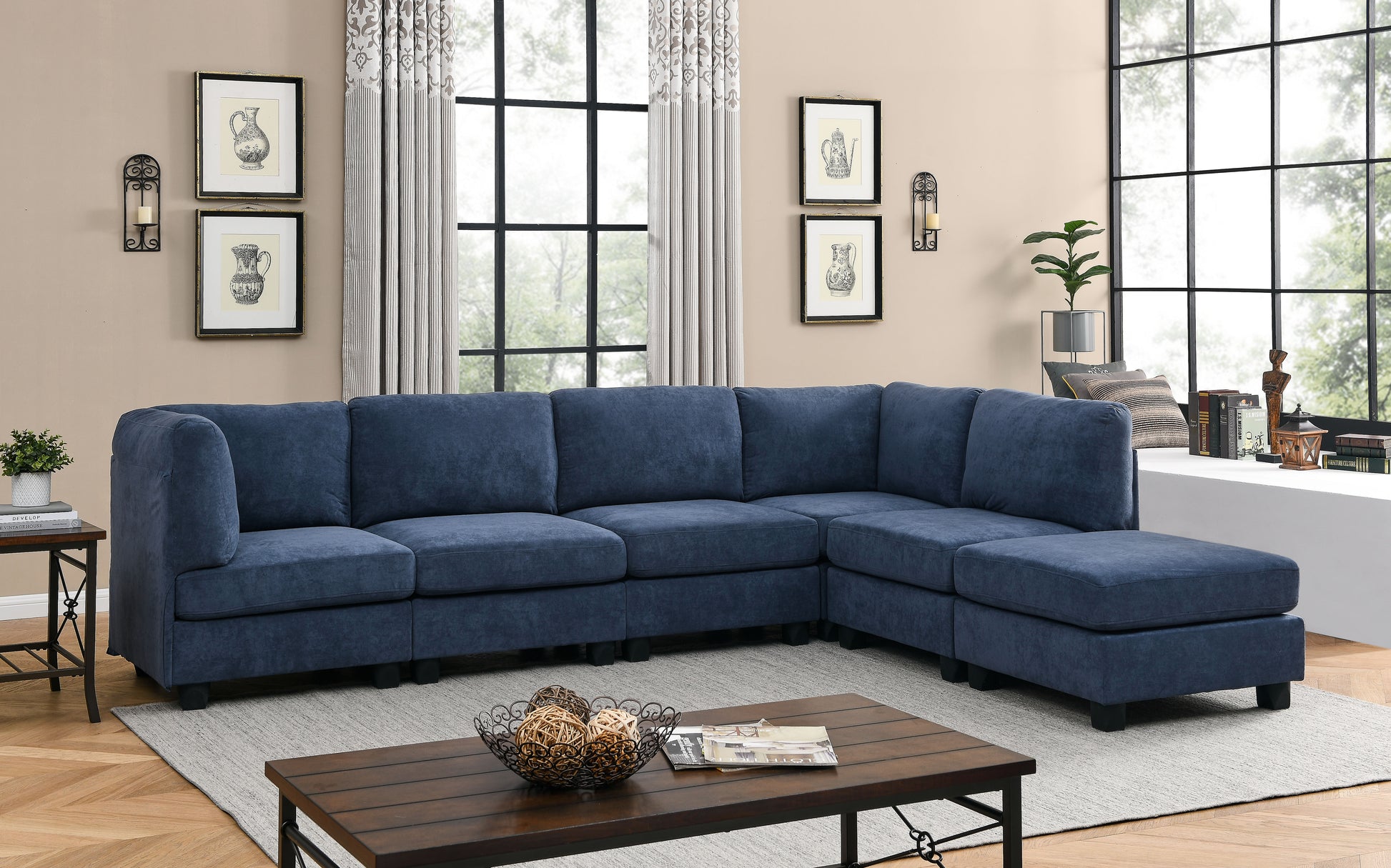Polyester Upholstered Modular Sectional