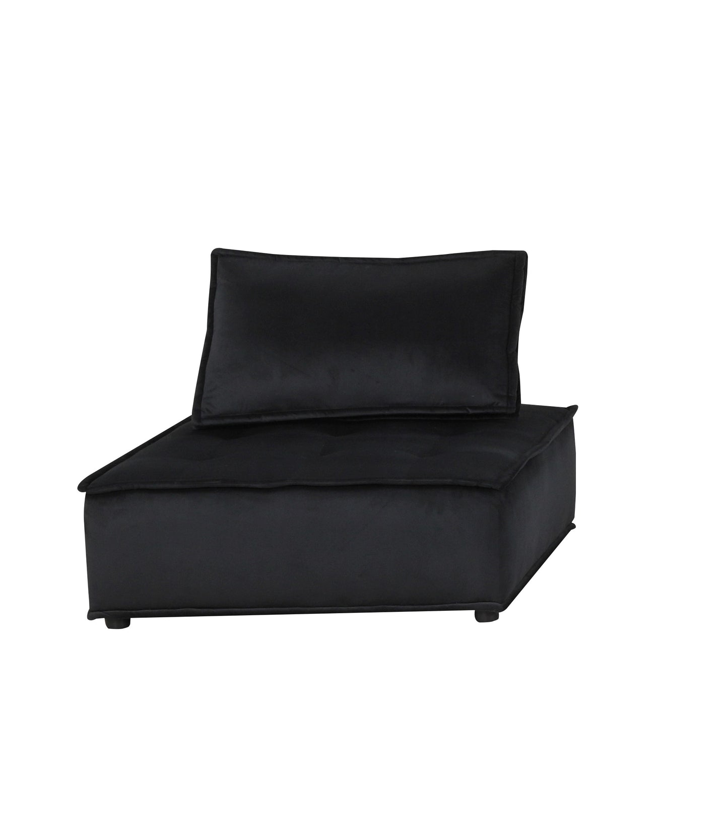 Black Velvet Armless Lounge Chair - 40" Wide