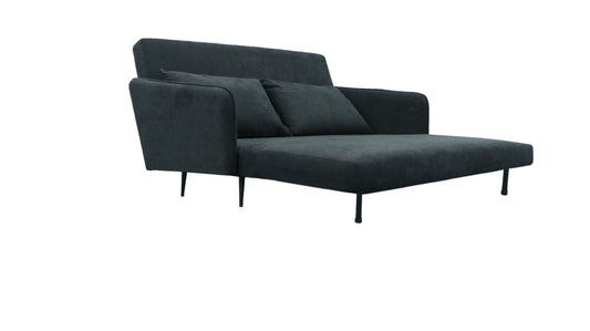 Leandro 61" Black Fabric Convertible Loveseat Sleeper for Living Room